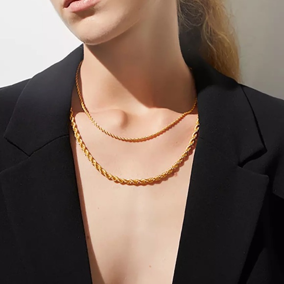 GP Rope Twisted Chain Layering Necklace - Picture 6 of 7